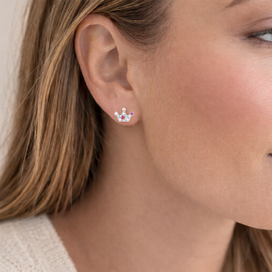 Sterling Silver Crowned with Honour Earrings