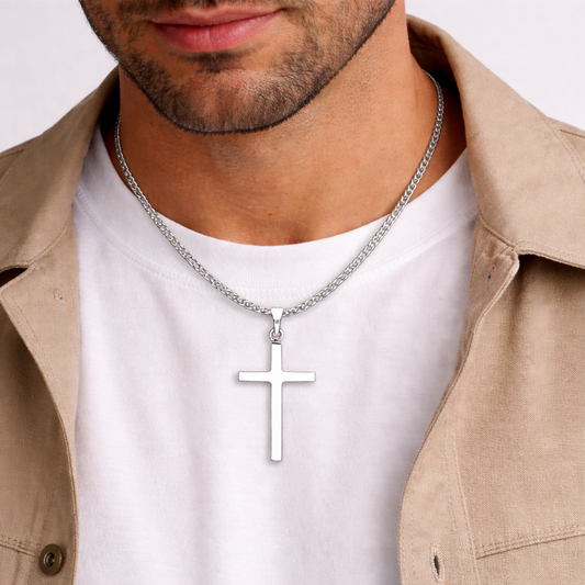Men's Silver Cross Necklace