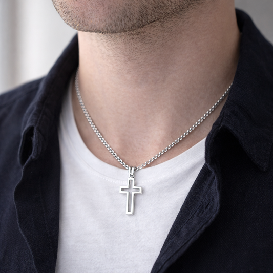 Men's Hollow Cross Necklace