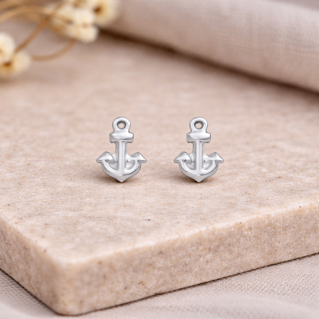 Sterling Silver Anchor Earrings