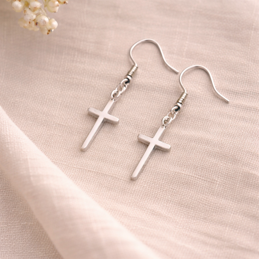 Silver Cross Earrings