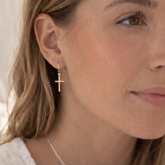 Golden Cross Earrings
