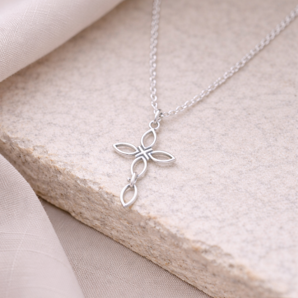 Good Shepherd Silver Cross Necklace