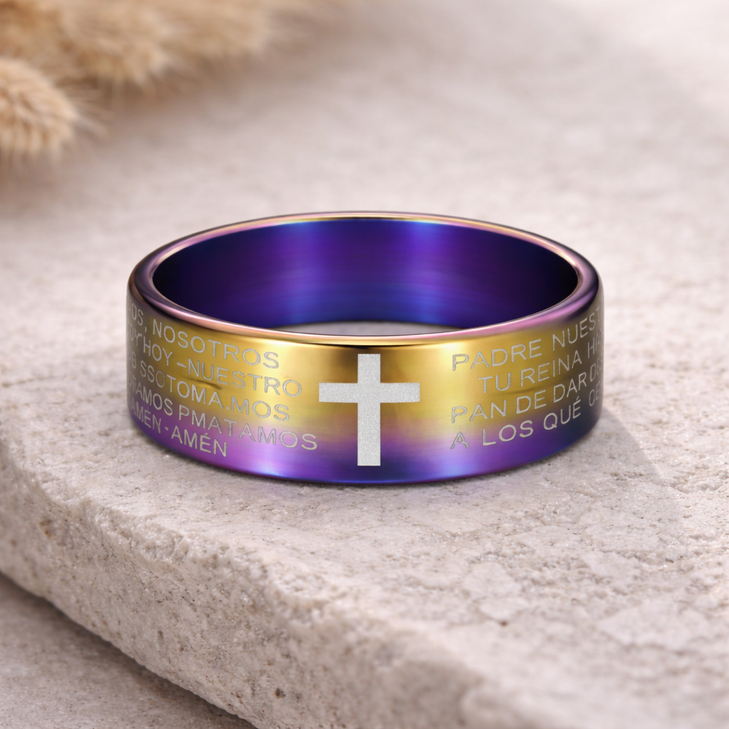 Men's Spanish Lords Prayer Ring