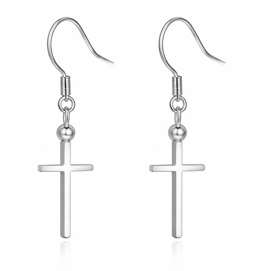 Silver Cross Earrings