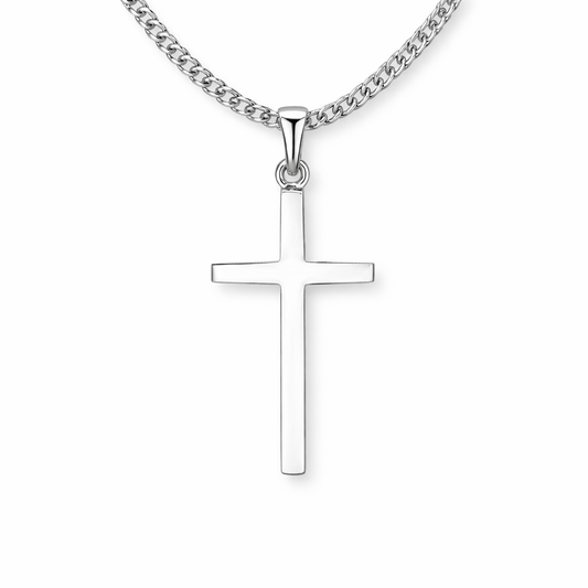 Men's Silver Cross Necklace