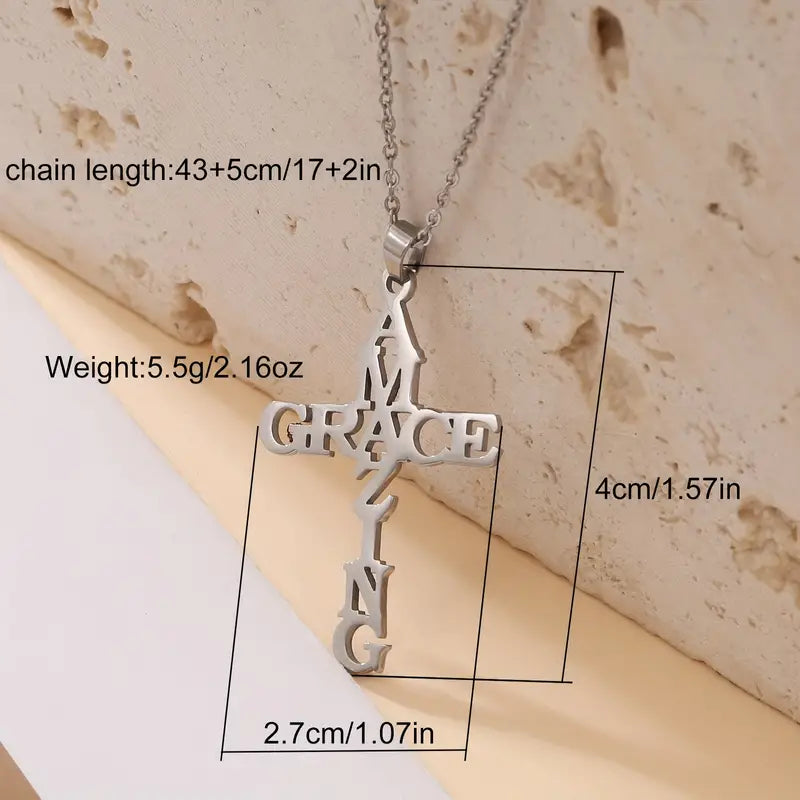 Amazing Grace Cross Necklace