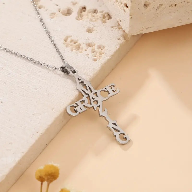 Amazing Grace Cross Necklace