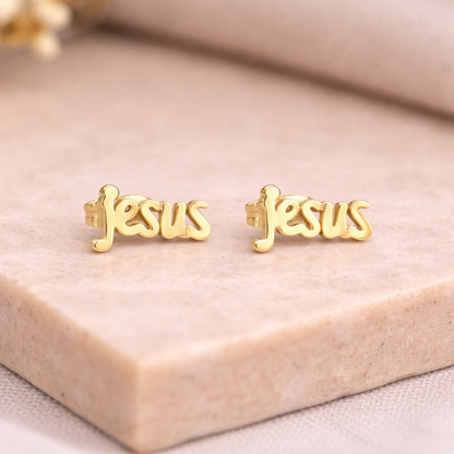 Jesus Stud Earrings (Gold)