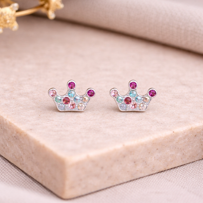 Sterling Silver Crowned with Honour Earrings