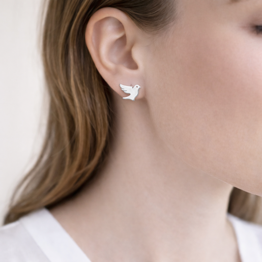 Silver Dove Earrings