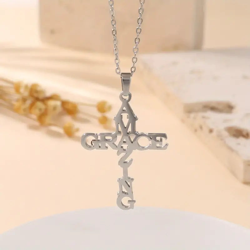 Amazing Grace Cross Necklace