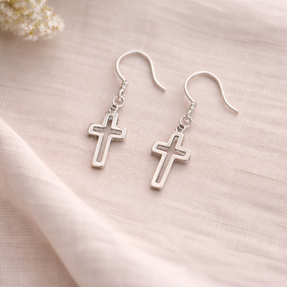 Hollow Cross Earrings
