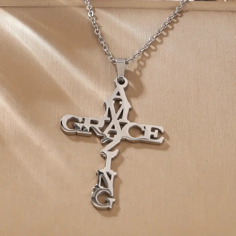 Amazing Grace Cross Necklace