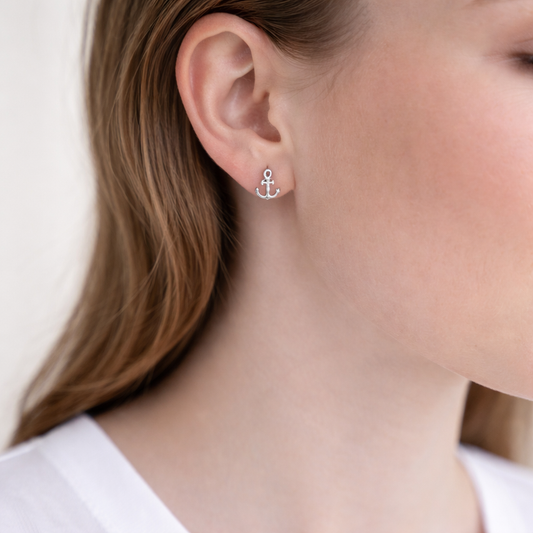 Sterling Silver Anchor Earrings