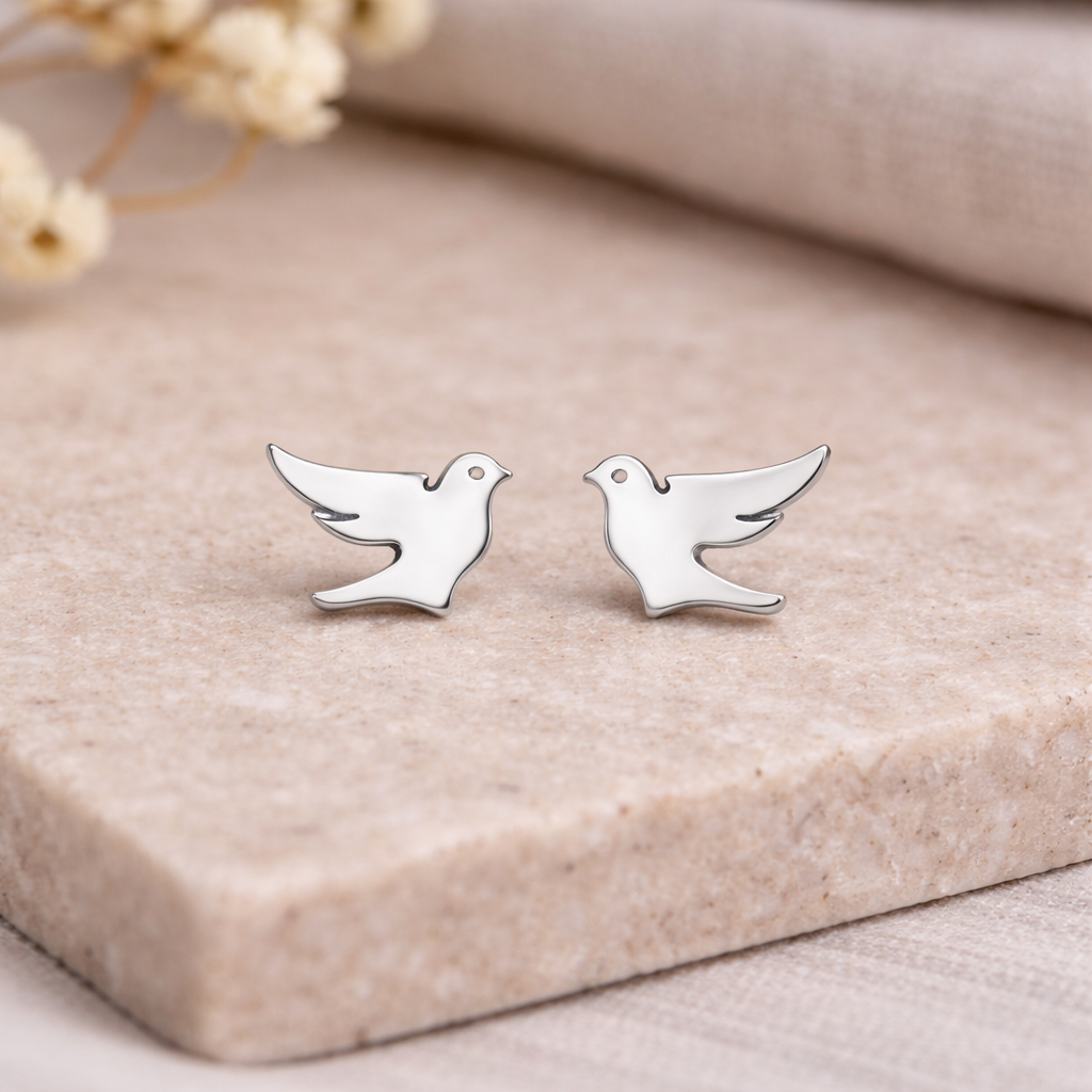 Silver Dove Earrings
