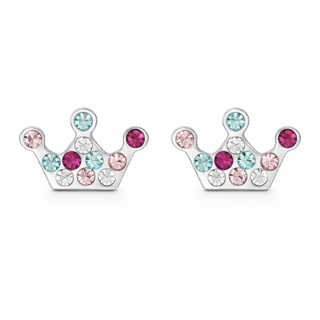 Sterling Silver Crowned with Honour Earrings