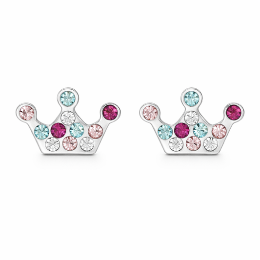 Sterling Silver Crowned with Honour Earrings