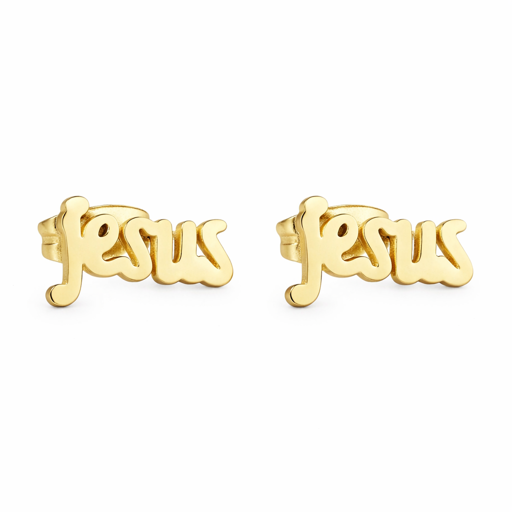 Jesus Stud Earrings (Gold)