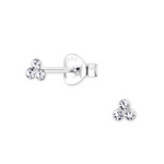 Load image into Gallery viewer, Sterling Silver Crystal Trinity Earrings
