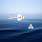 Load image into Gallery viewer, Sterling Silver Crystal Trinity Earrings
