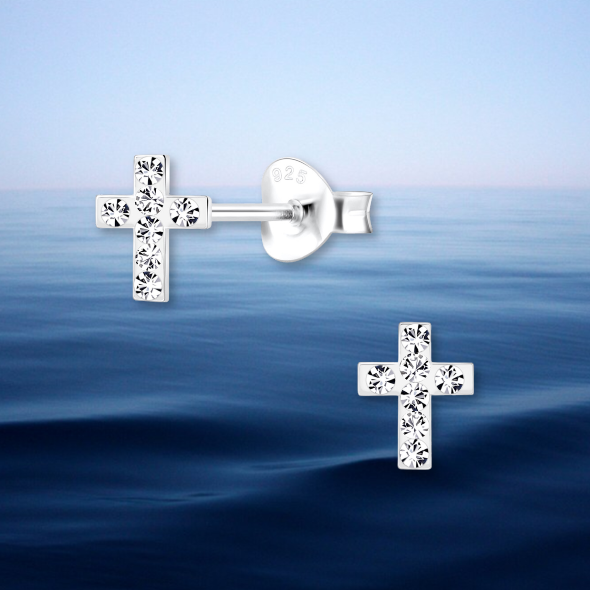 Sterling Silver Cross of Love Earrings