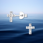 Load image into Gallery viewer, Sterling Silver Cross of Love Earrings
