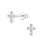 Load image into Gallery viewer, Sterling Silver Cross of Love Earrings

