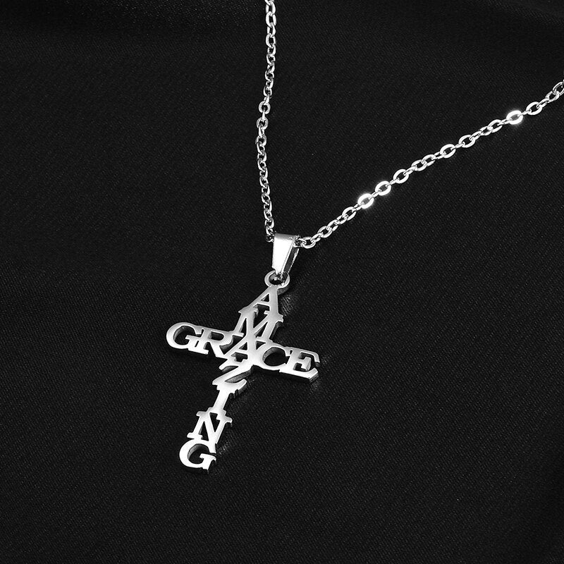 Amazing Grace Cross Necklace