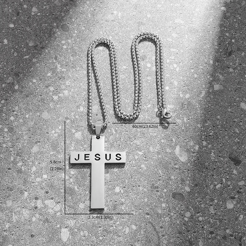 Mens Jesus Cross Necklace