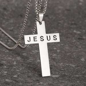 Mens Jesus Cross Necklace