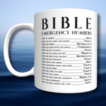 Load image into Gallery viewer, Bible Emergency Numbers Mug
