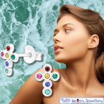 Load image into Gallery viewer, Sterling Silver Colourful Cross Earrings
