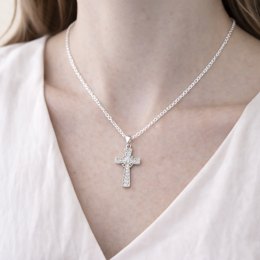 Good Shepherd Silver Cross Necklace