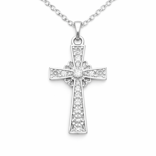 Good Shepherd Silver Cross Necklace