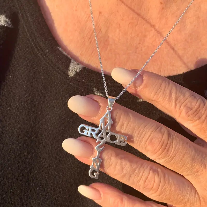 Amazing Grace Cross Necklace