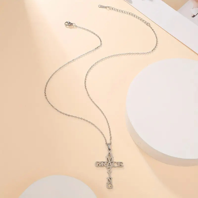 Amazing Grace Cross Necklace