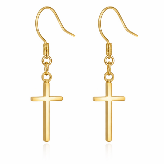 Golden Cross Earrings