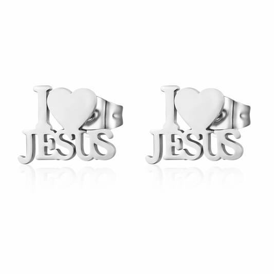 I Love Jesus Stud Earrings