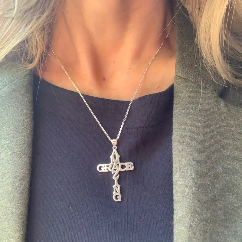 Amazing Grace Cross Necklace