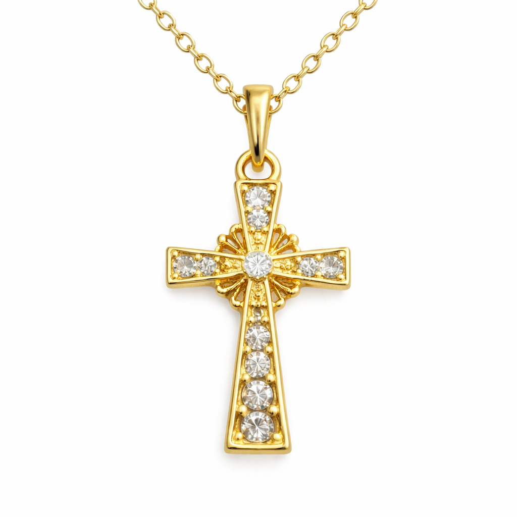 Good Shepherd Golden Cross Necklace