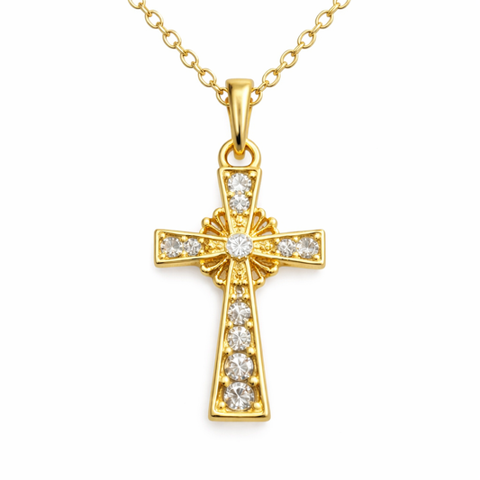 Good Shepherd Golden Cross Necklace