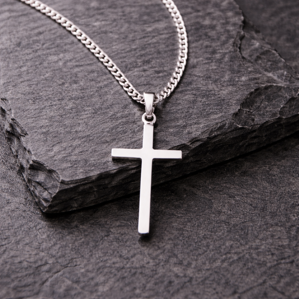 Men's Silver Cross Necklace