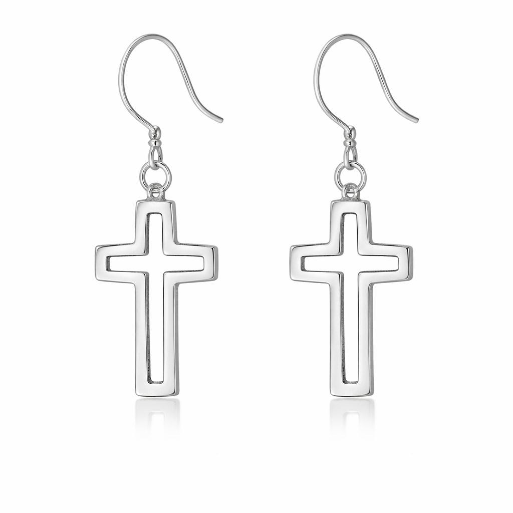 Hollow Cross Earrings