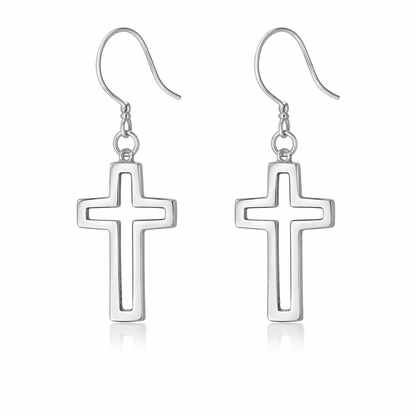 Hollow Cross Earrings