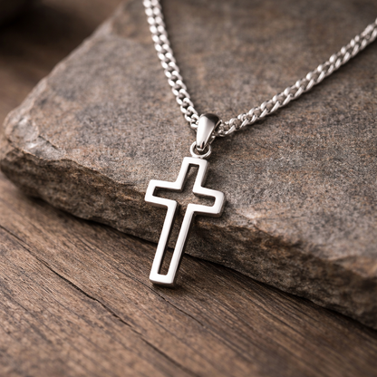 Men's Hollow Cross Necklace