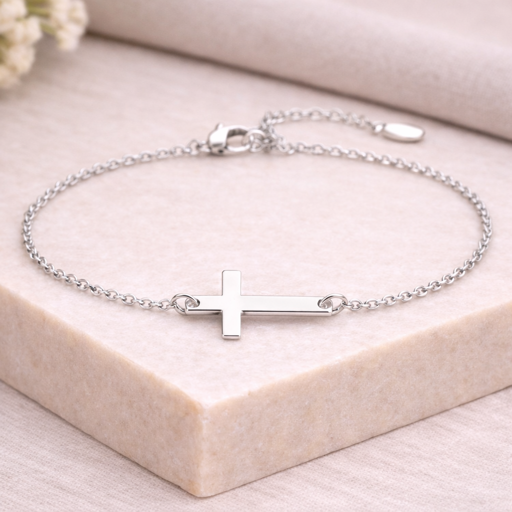 Silver Cross Bracelet