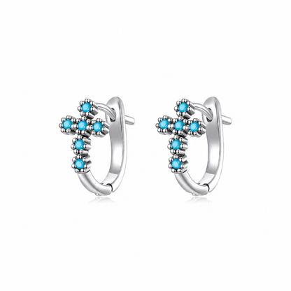 Cross Of Love Hoop Earrings