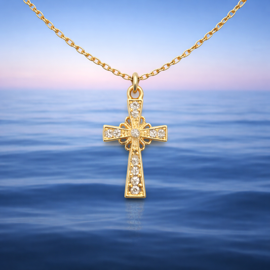 Good Shepherd Golden Cross Necklace