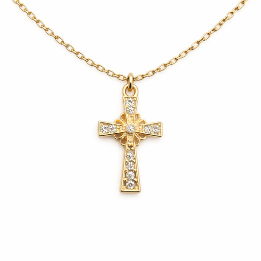 Good Shepherd Golden Cross Necklace